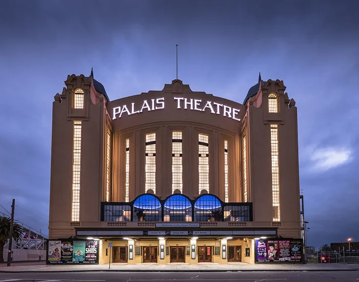 Front elevation of the heritage Palais Theatre in St Kilda, Melbourne