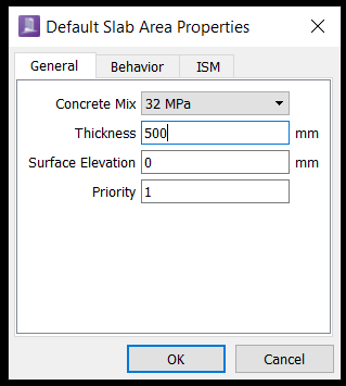 You can specify the footing depth and concrete grade by using this dialog box in RAM Concept.