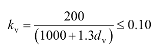 Simplified formula for calculating kv in accordance with AS3600