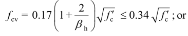 Equation for solving fcv according to AS3600