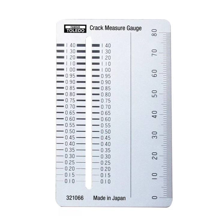 Crack width gauge installed across a crack to monitor movement