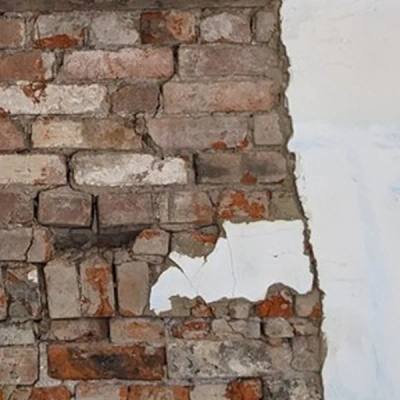 Cracking in a brick wall